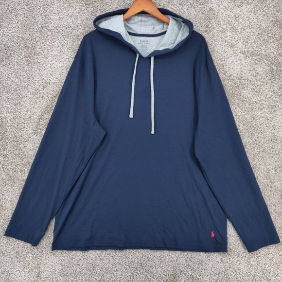 Polo Ralph Lauren Other - Polo Ralph Lauren Lightweight Hoodie Mens XL Blue Long Sleeve Pony Logo